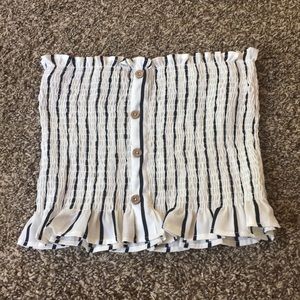 Striped button tube top